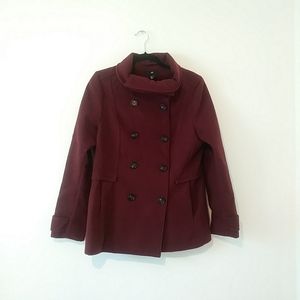 H&M Burgandy peacoat